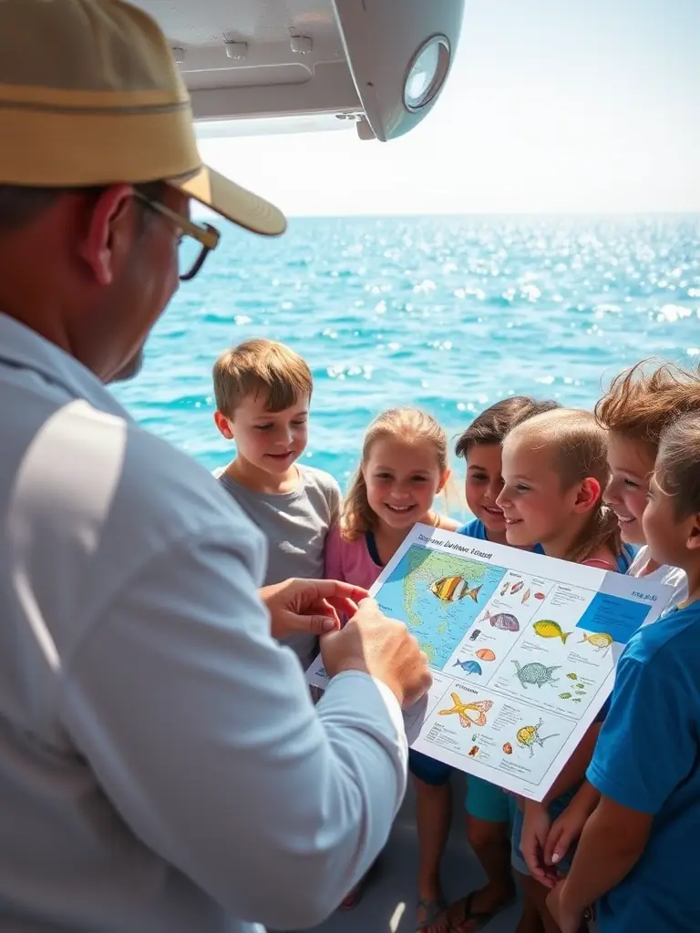 A photograph of children participating in an educational program about the Chenal d'Ors ecosystem, learning about its importance and how to protect it, illustrating the organization's focus on environmental awareness.