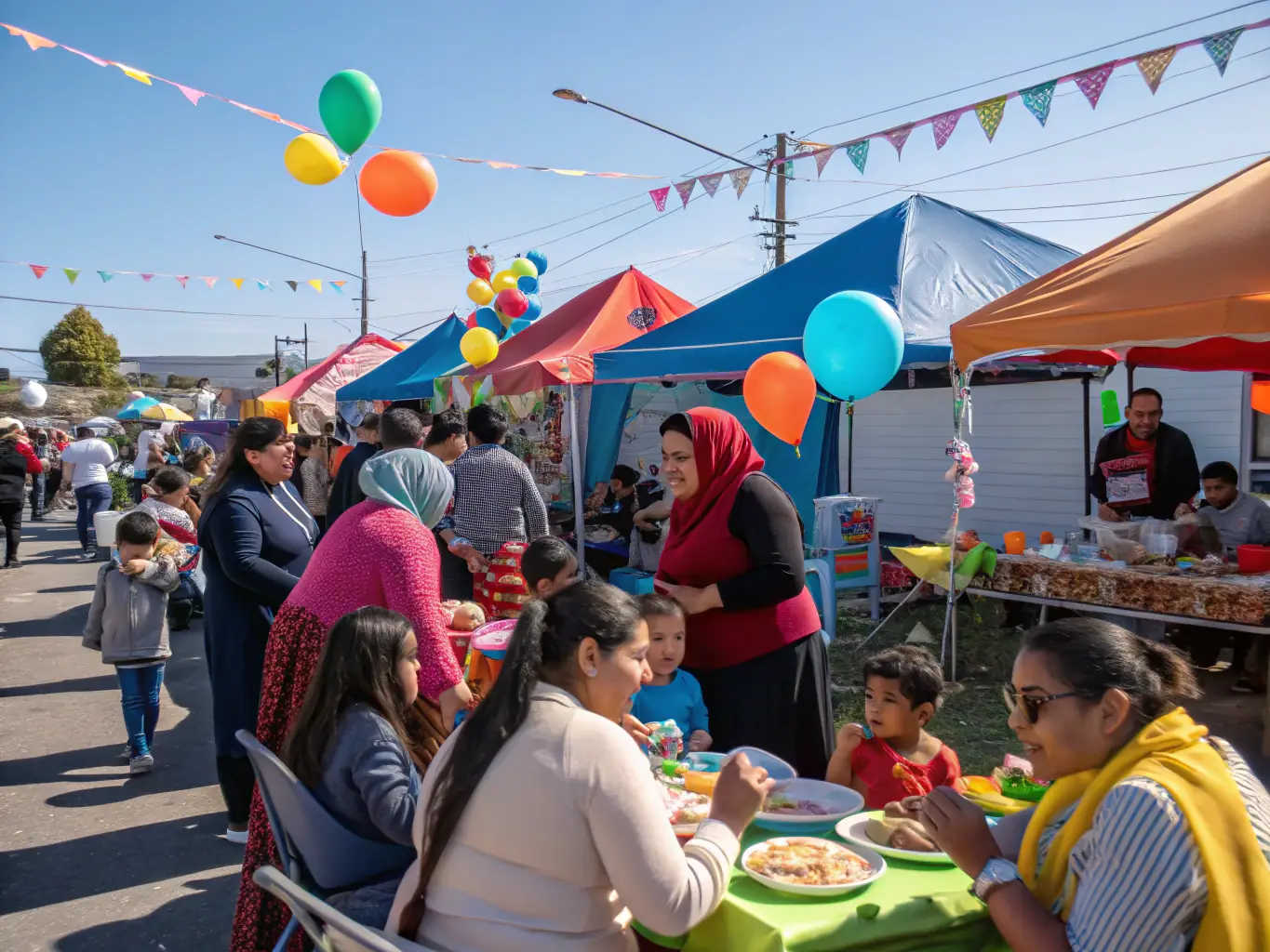 A heartwarming photo of community members participating in a local festival organized by LE CHENAL D'ORS, showcasing the organization's role in fostering community engagement and cultural exchange.